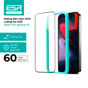 Miếng dán màn hình cường lực ESR có khung dán cho iPhone 15 series - Đổi mới 60 ngày