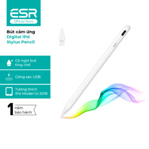 Bút cảm ứng ESR Digital iPd Stylus Pencil màu trắng dày 1.5 mm kèm ngòi bút thay thế