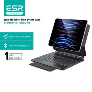 Bao da kèm bàn phím ESR Magnetic Rebound cho iPd Air 5/4 and Pro 11” (2022/2021/2020/2018) màu đen