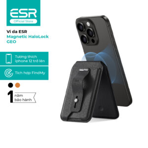 Ví da ESR Magnetic HaloLock GEO tích hợp FindMy kiêm giá đỡ tương thích iPhone 12 trở lên
