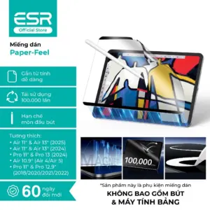 [Paperlike Nam Châm] Miếng dán ESR Paper-Feel Magnetic iPad Pro11 (2024), Pro 13 (2024), Pro 12.9 (2018/2020/2021/2022)