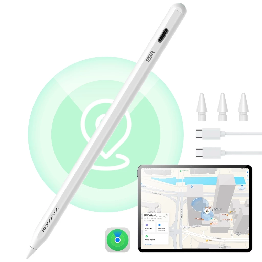 Bút cảm ứng ESR Digital Pencil GEO 6C006 dành cho iPad, tích hợp tính năng định vị, sạc nhanh